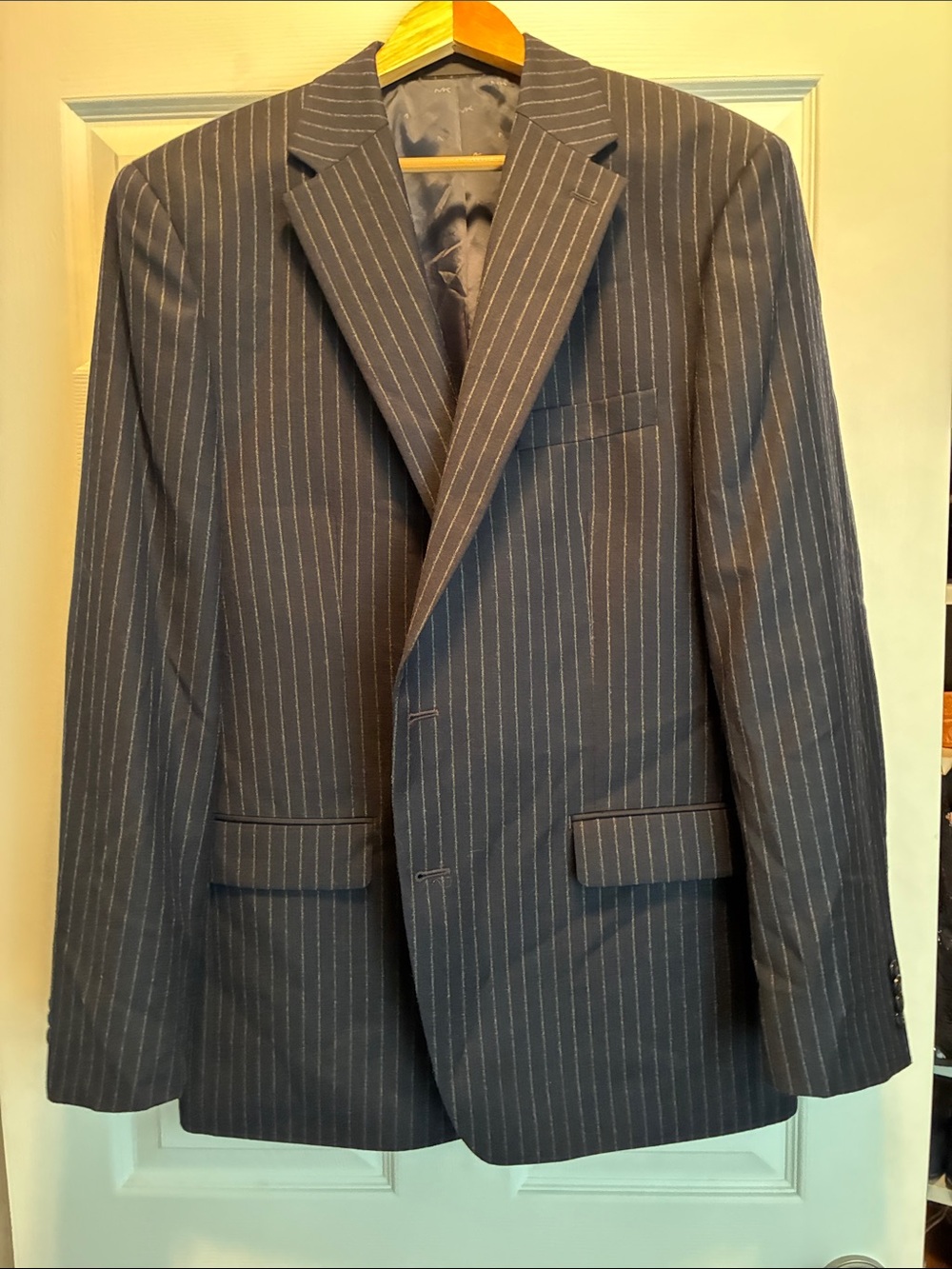 Michael Kors wool Gray Pinstripe Men's Suit Jacket